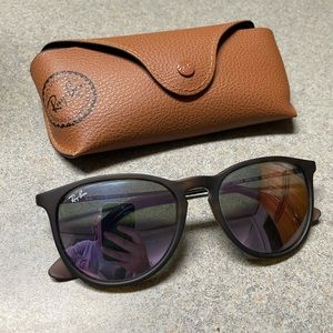Purple Ray-Ban Erika Sunglasses. Purple Mirrror